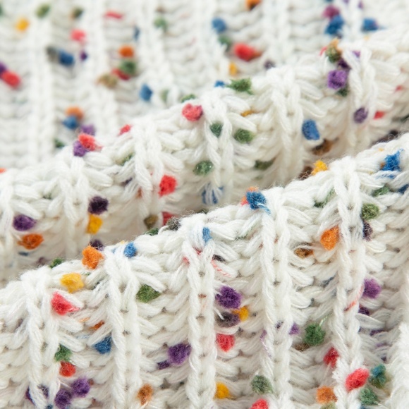 White Confetti Reversible Twist Sweater - Picture 5 of 12